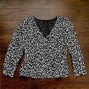 Women’s J Crew Peplum Top, Button Detail - size 8